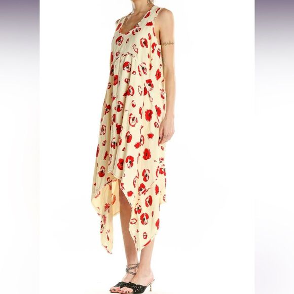 Proenza Schouler Silk Blend Floral Asymmetrical Hem Dress 8 - Picture 2 of 13